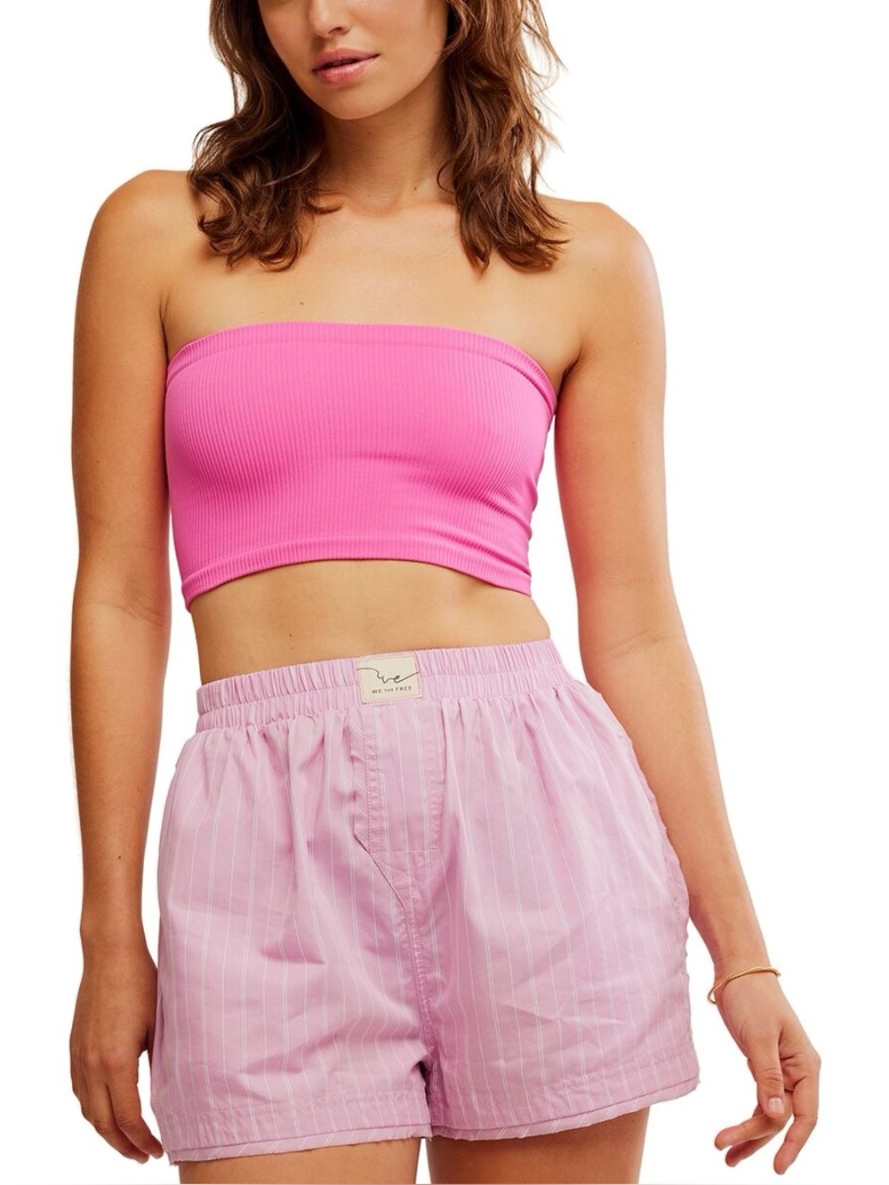 Free People Intimately Amelia Bandeau Top in Pink